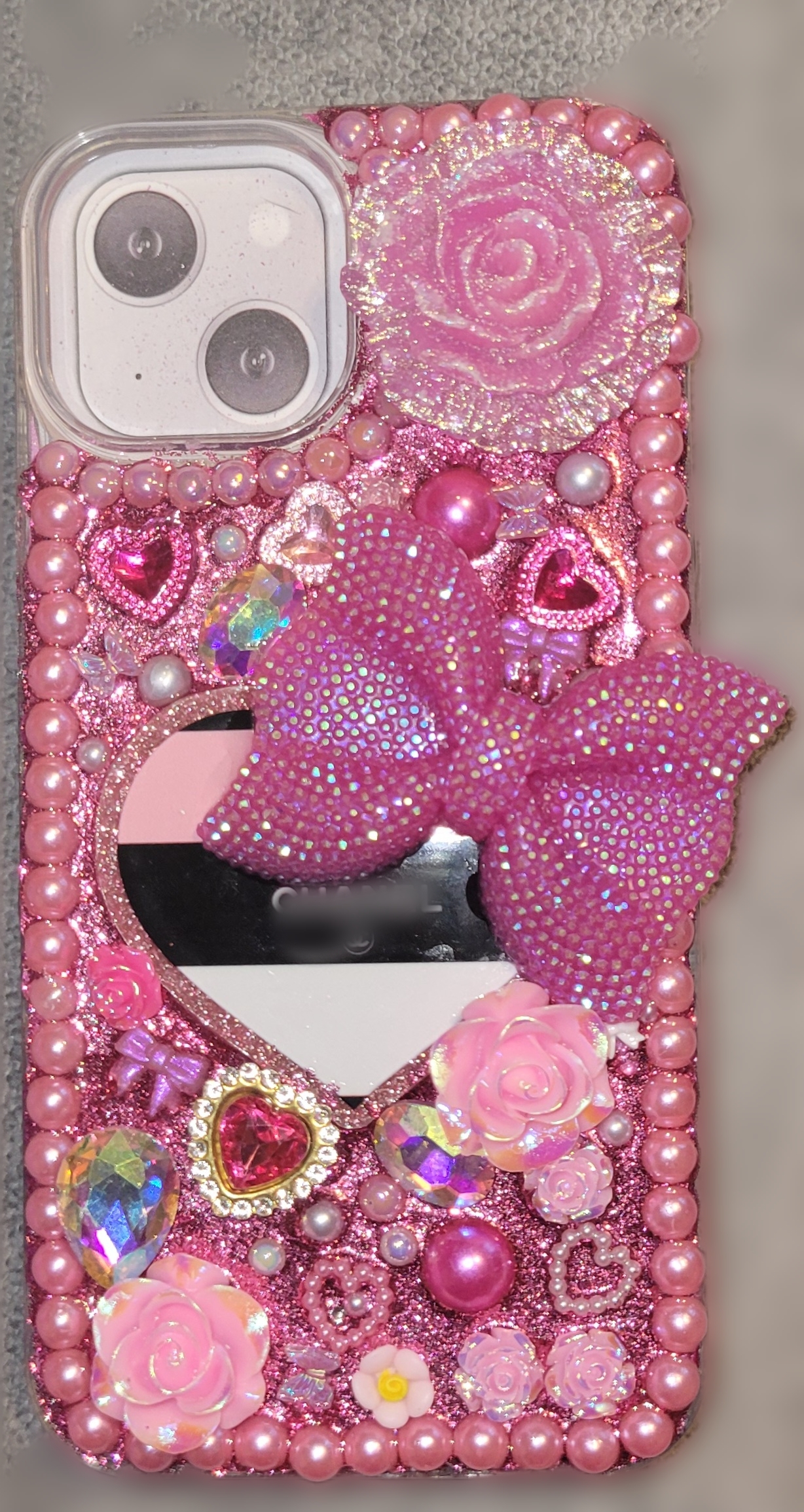 Pink Bow Mirror Case